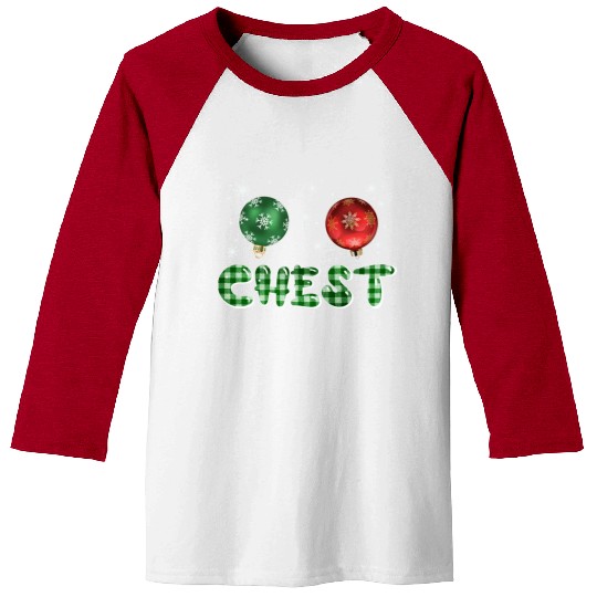 Chest Nuts Christmas Couple Funny Matching Baseball Tees