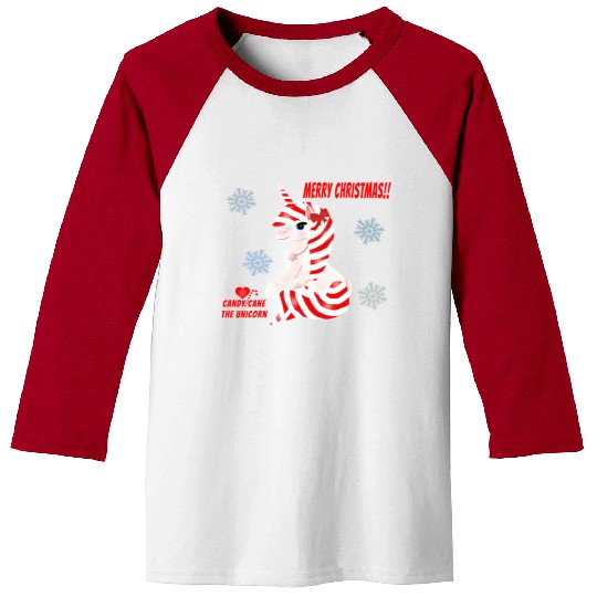 "Candy Cane the Unicorn" (Snowflake Snuggliezz) Baseball Tees