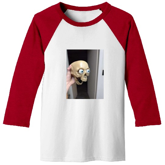 Surprised skull Baseball Tees