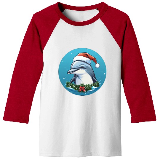 Dolphin Christmas Baseball Tees
