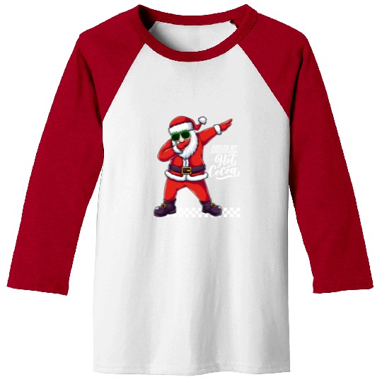 Fueled by Hot Cocoa, dabbing Santa Baseball Tees