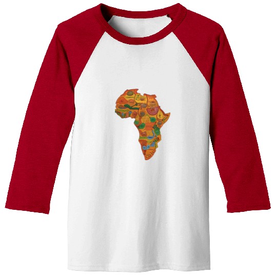 Colourful African Map For Afrocentric Lovers. Baseball Tees