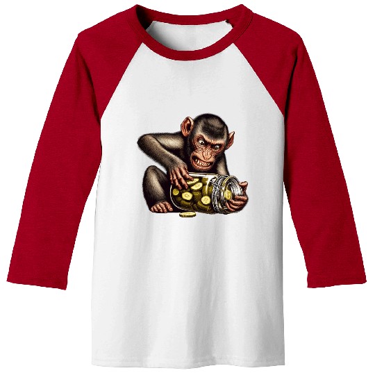 Angry monkey with cucumber jar Baseball Tees