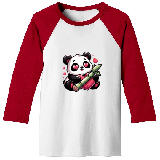 Panda Heart Eye Patches Valentine's Day Bamboo Baseball Tees
