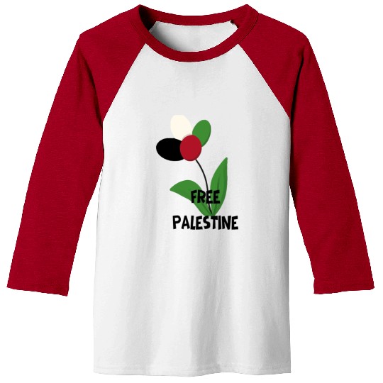Free Palestine,Flag-colored rose ,watermelon color Baseball Tees