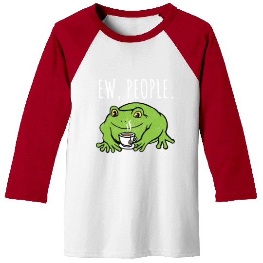 Ew People Cottagecore Frog With Tea Baseball Tees
