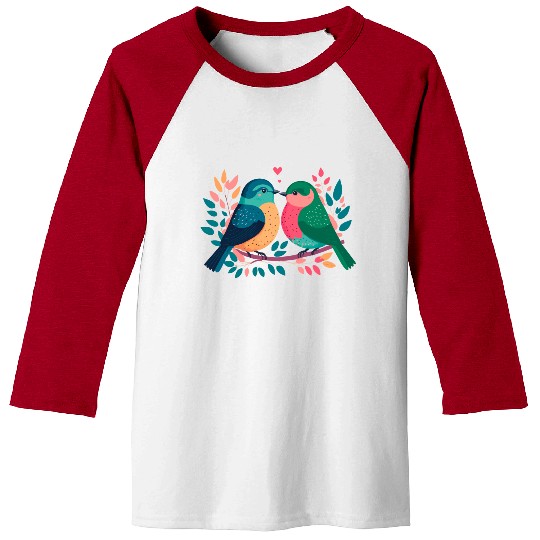 Colorful birds Baseball Tees