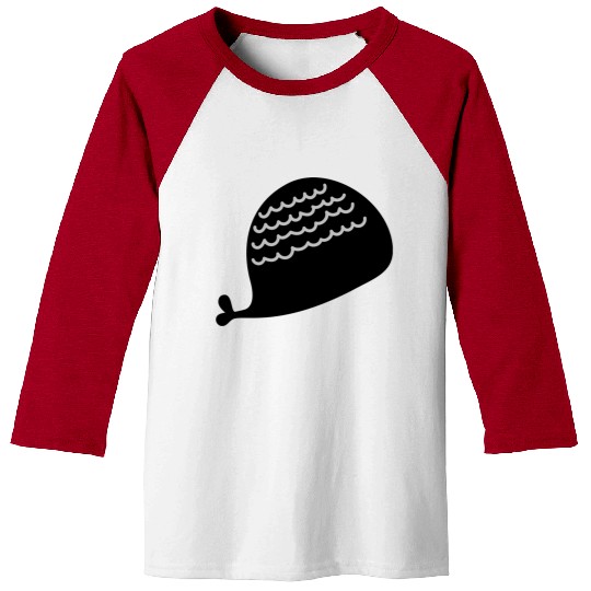 Lonely Black Whale In The Ocean Baseball Tees