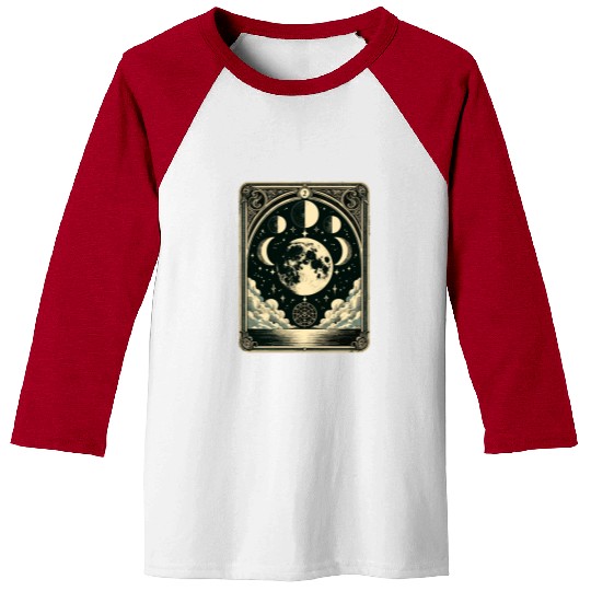 Tarot Card Vintage Moon Phase Astrology Tarot Baseball Tees