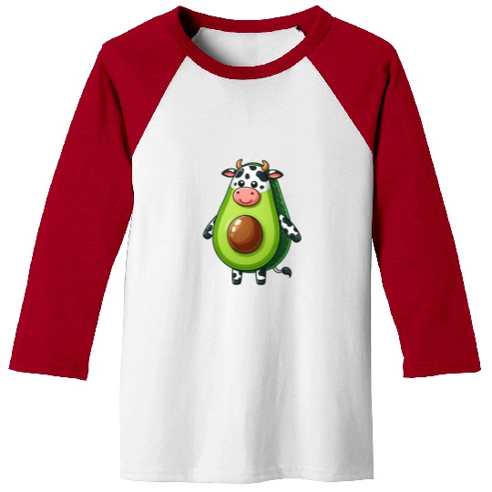 Avocado cow Baseball Tees