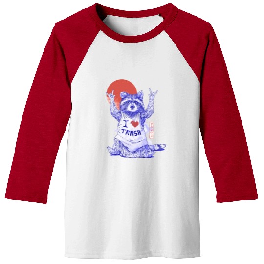 I Love Trash Cute Funny Metal Raccoon Gift Baseball Tees
