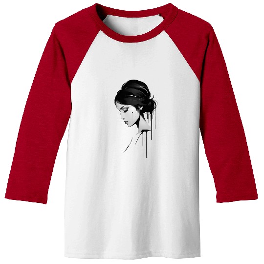 Drawing a sad girl's face Baseball Tees