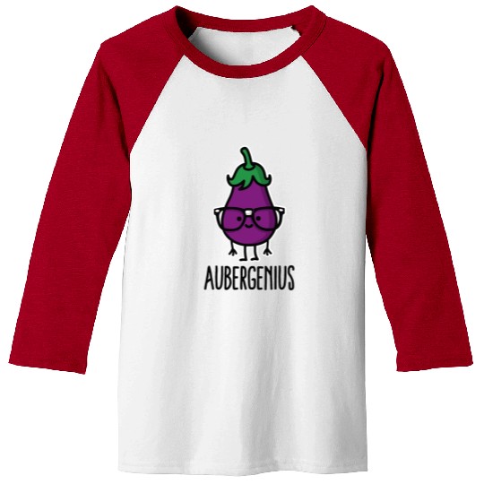 Aubergine eggplant genius Aubergenius Baseball Tees