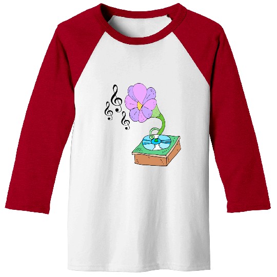 Music Blossom Floreal Surreal Music Lover Design Baseball Tees