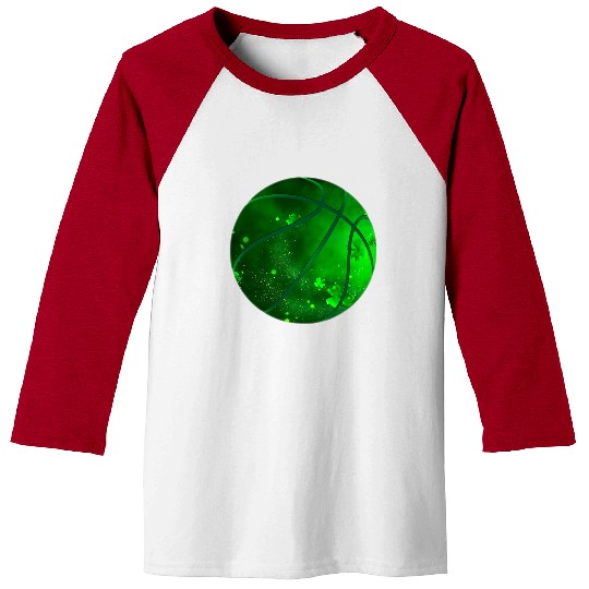 Basketball Shamrock Lucky Clover Irish St Patrick Baseball Tees