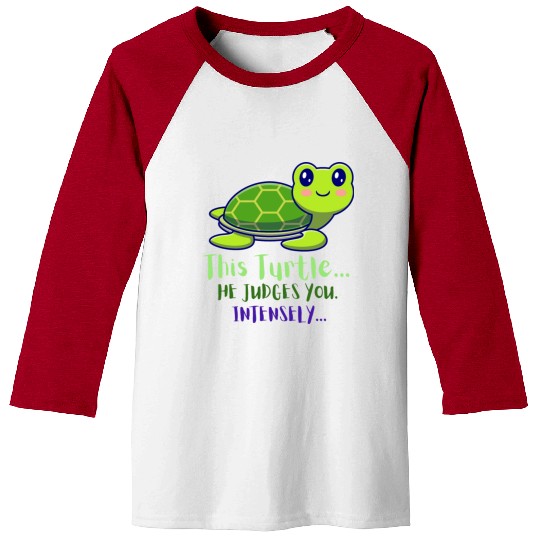 This Turtle He Judges You Intensely Baseball Tees