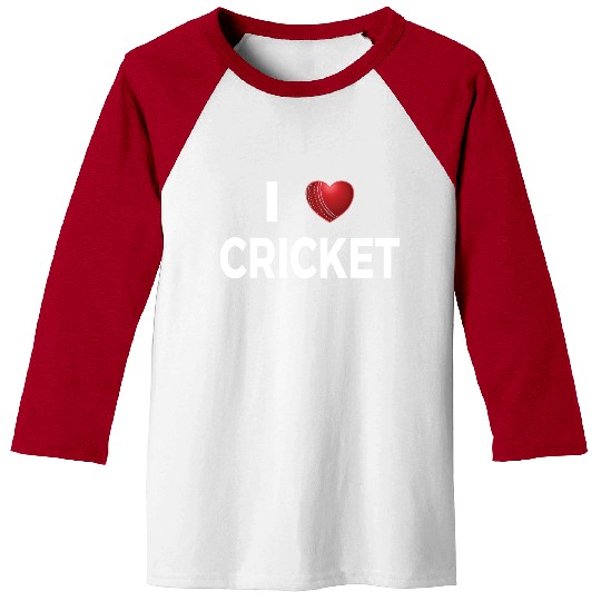 I Love Cricket Baseball Tees