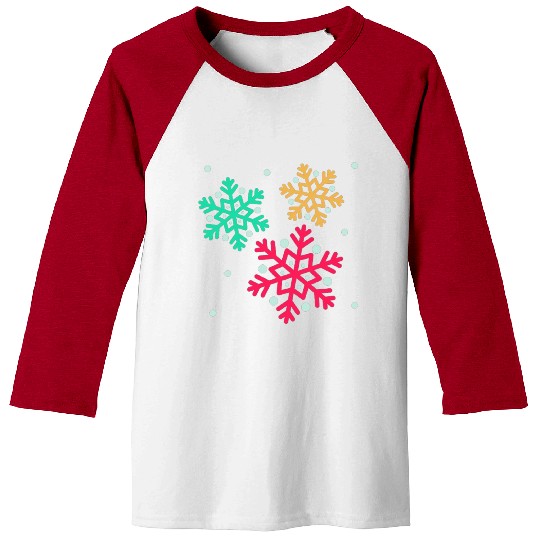 Snowflake, Winter sports Baseball Tees