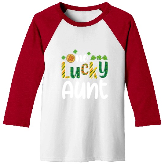 One Lucky Aunt Matching Family St Patrick's Day Baseball Tees