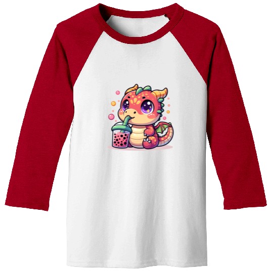 Boba Tea Dragon Kawaii Baseball Tees