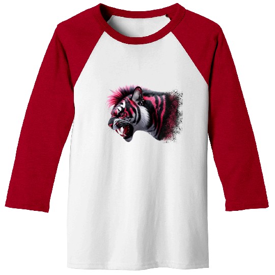Tiger pink punk Baseball Tees