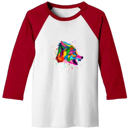Angry Wolf Head Baseball Tees