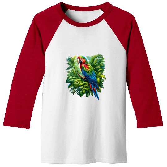 Colorful parrot in the rainforest Baseball Tees