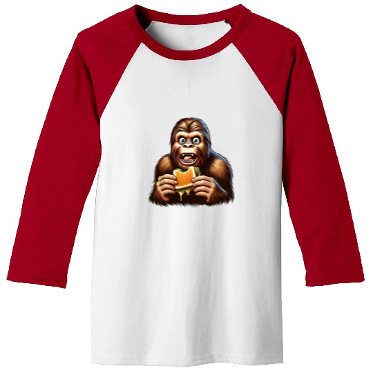 Bigfoot Discovers Grilled Cheese Sandwich Baseball Tees