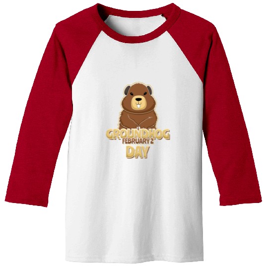 Groundhog Day Day February 2 Cute Kawaii Baseball Tees