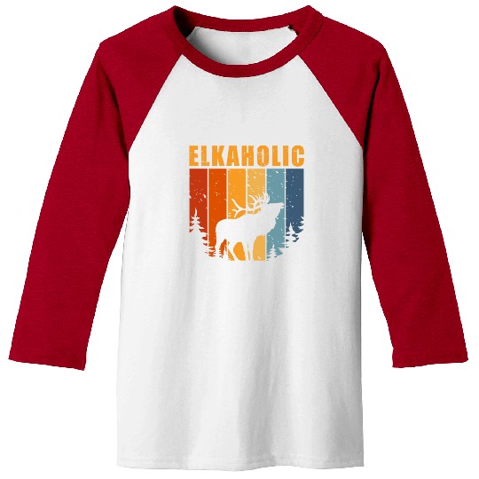 Elk Hunting Elkaholic Hunters Baseball Tees