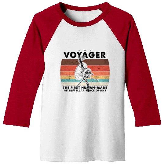 Voyager 1977 Retro Space Probe Mission Baseball Tees