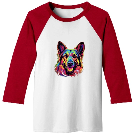 German Shepherd Funny Dog Street Art Comic Pet Baseball Tees