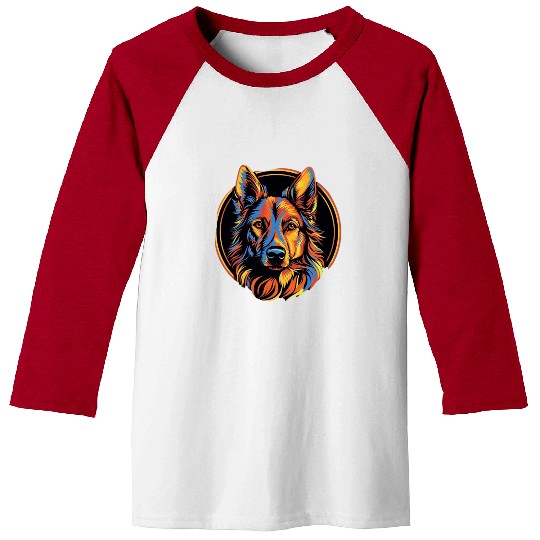 German Shepherd Funny Dog Street Art Comic Pet Baseball Tees