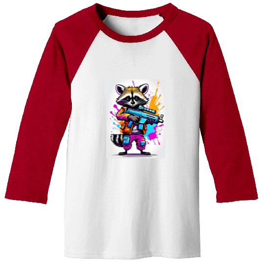 Raccoon with laser gun Baseball Tees
