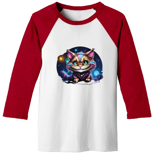 Fantasy Cheshire Cat Smile, Alice in Wonderland Baseball Tees