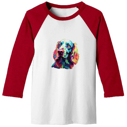Watercolor Colorful English Setter Baseball Tees
