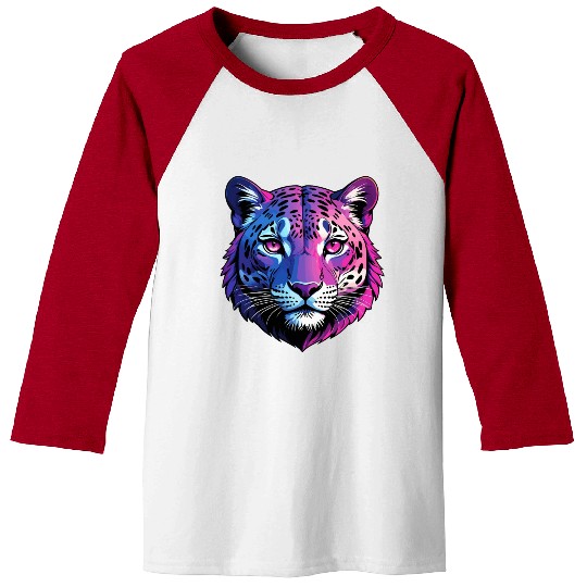Vibrant Pop Art Leopard Baseball Tees