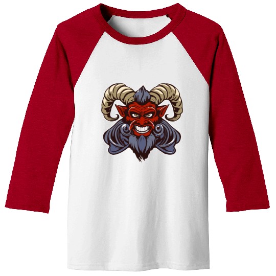 krampus devil head Baseball Tees