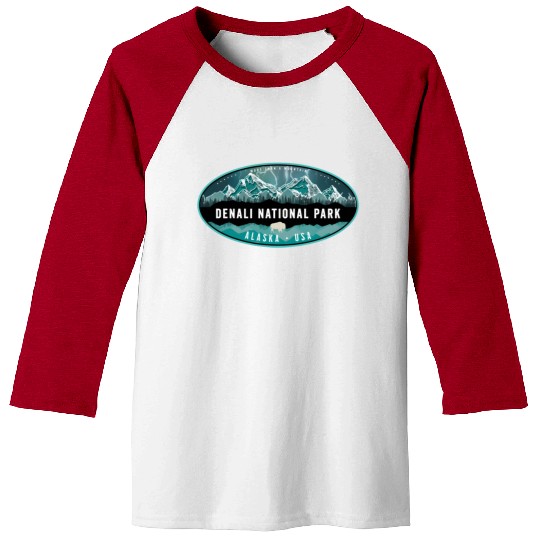 Denali National Park Alaska Hiking Camg Baseball Tees