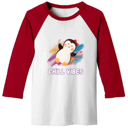 Joyful Penguin Harmony: Arctic Dance Delight Baseball Tees