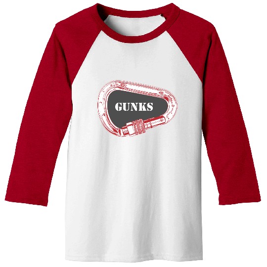 Gunks Rock Climbing Carabiner Baseball Tees