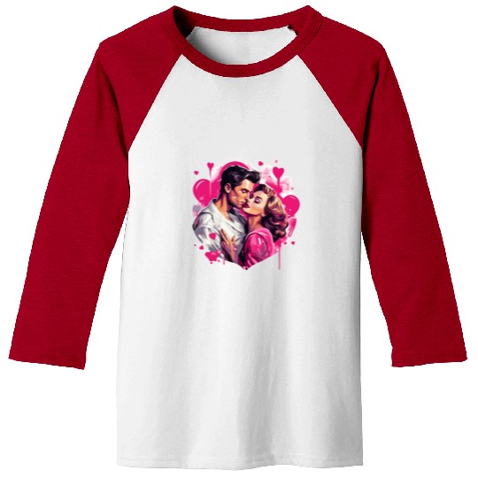 Valentine's Day, Hollywood Lovers Vintage Poster Baseball Tees