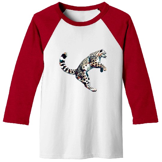 Snow Leopard Leopard White Leopard Baseball Tees