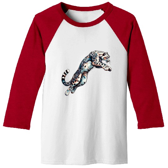 Snow Leopard Leopard White Leopard Baseball Tees