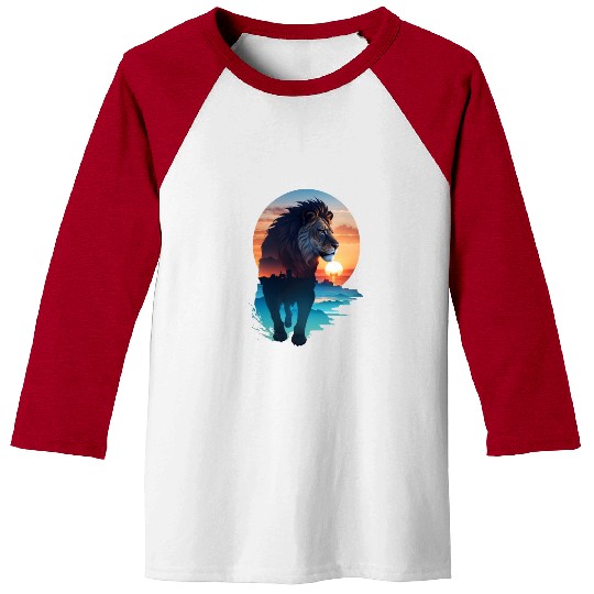 Sunset Lion Baseball Tees