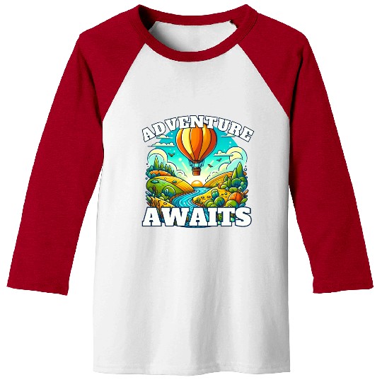 Adventure Awaits Hot Air Balloon Baseball Tees