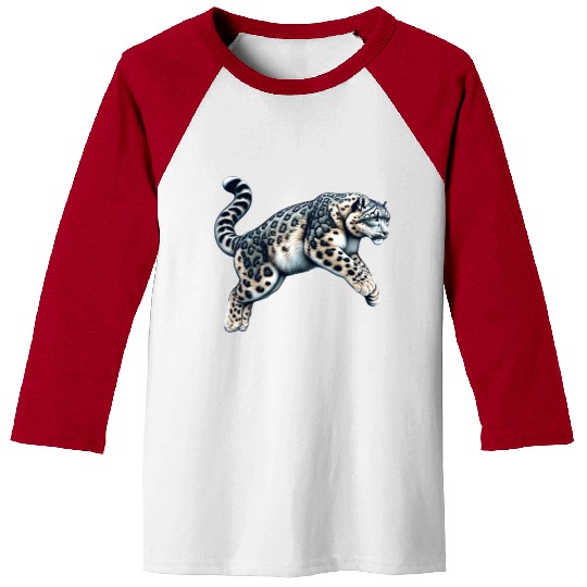 Snow Leopard Leopard White Leopard Baseball Tees