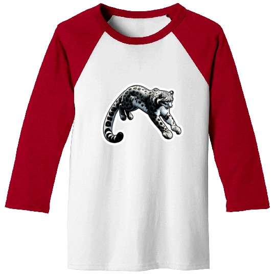 Snow Leopard Leopard White Leopard Baseball Tees