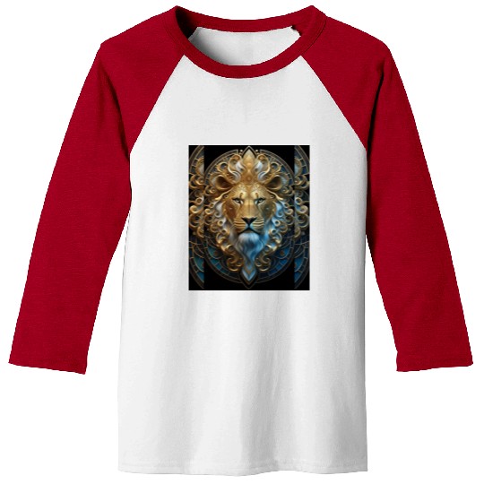 1920s Art Deco lion, gold Baseball Tees