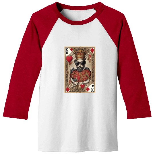 Mens King of Hearts Baseball Tees Cool Baseball Tees for Guys